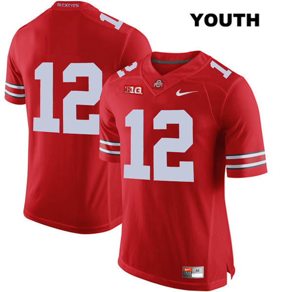 Ohio State Buckeyes Youth Matthew Baldwin #12 Red Authentic Nike No Name College NCAA Stitched Football Jersey WA19W18WV